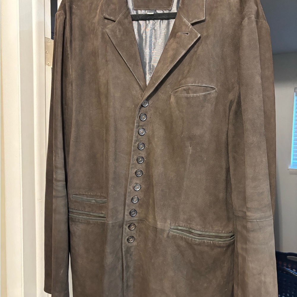 John Varvatos Men's Brown Suede Jacket